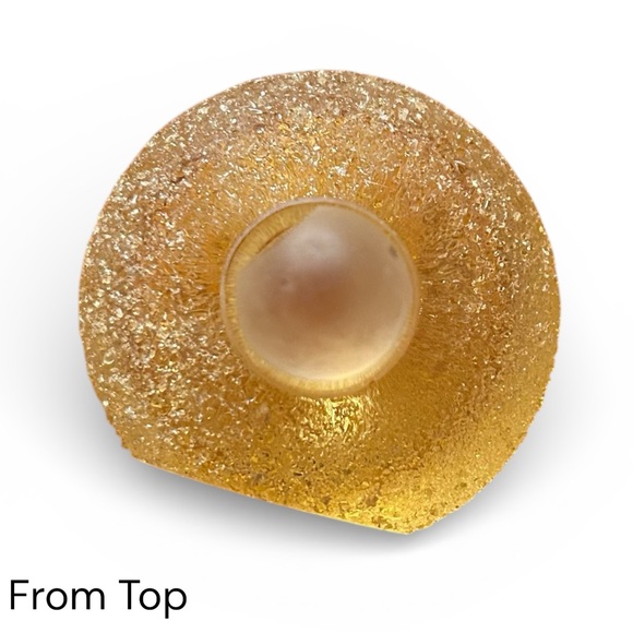 Vintage Czech Art Glass Golden Crystal & Amber Empty Perfume Bottle Murano Style - Picture 7 of 11